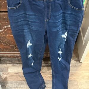 NEW Dark Blue Distressed Skinny Jeans